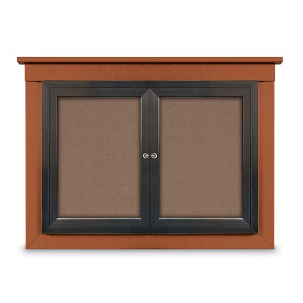 18"x24" 1-Door Enclosed Letterboard, Grey Vinyl/Lt Oak